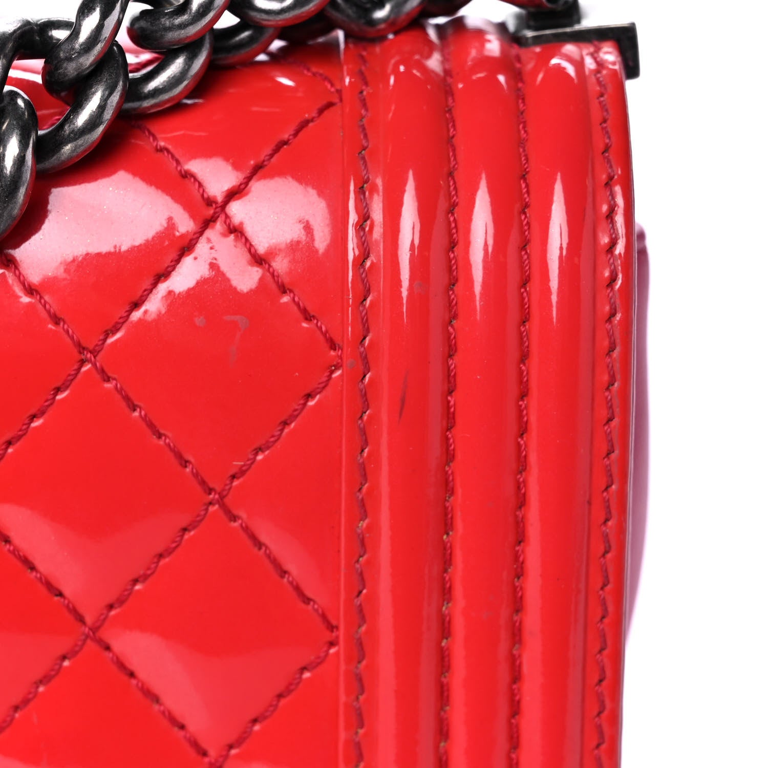 Chanel Patent Calfskin Enamel Quilted Medium Boy Flap Dark Pink 15 of 20