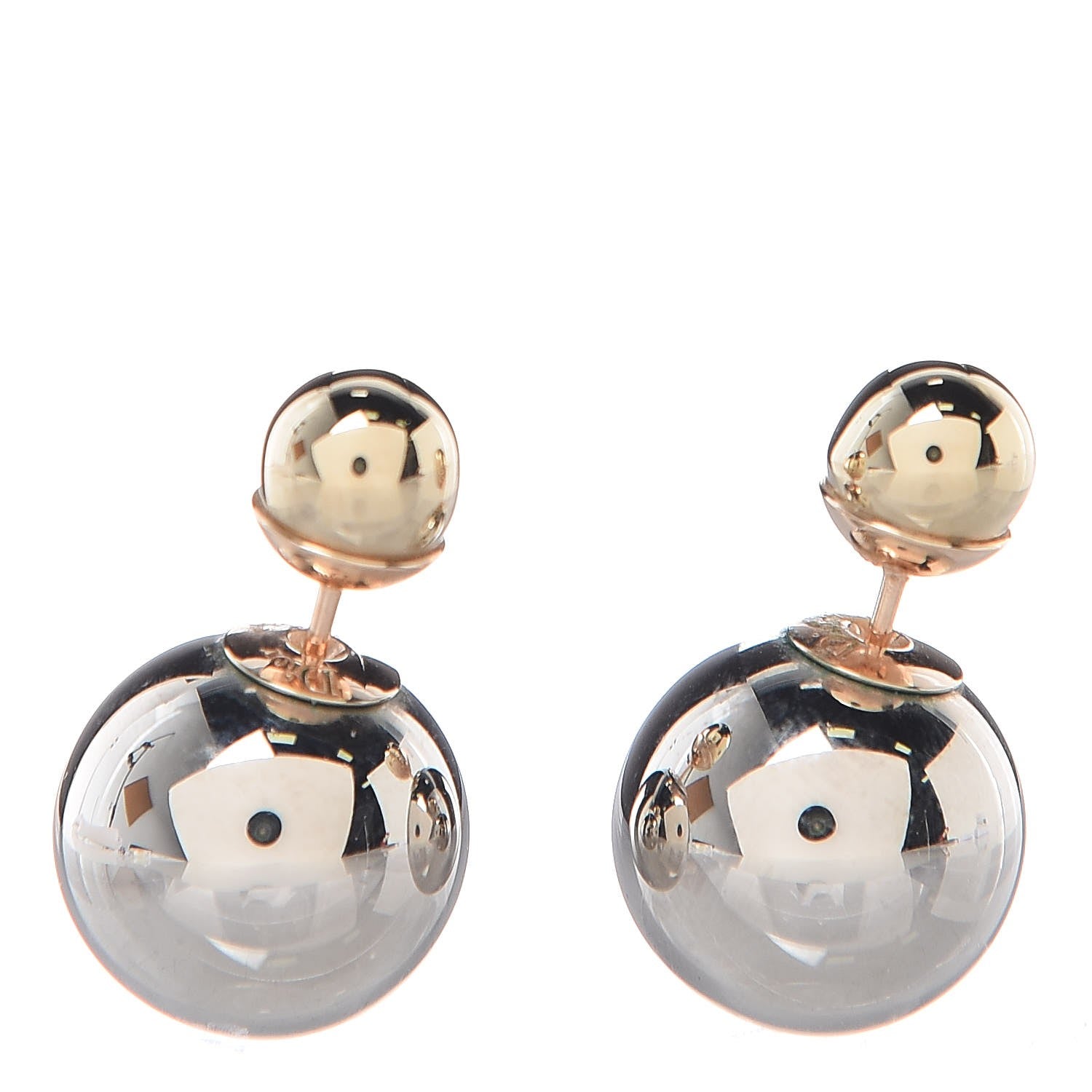 Christian Dior Mise En Dior Tribal Earrings Silver Gold 1 of 5