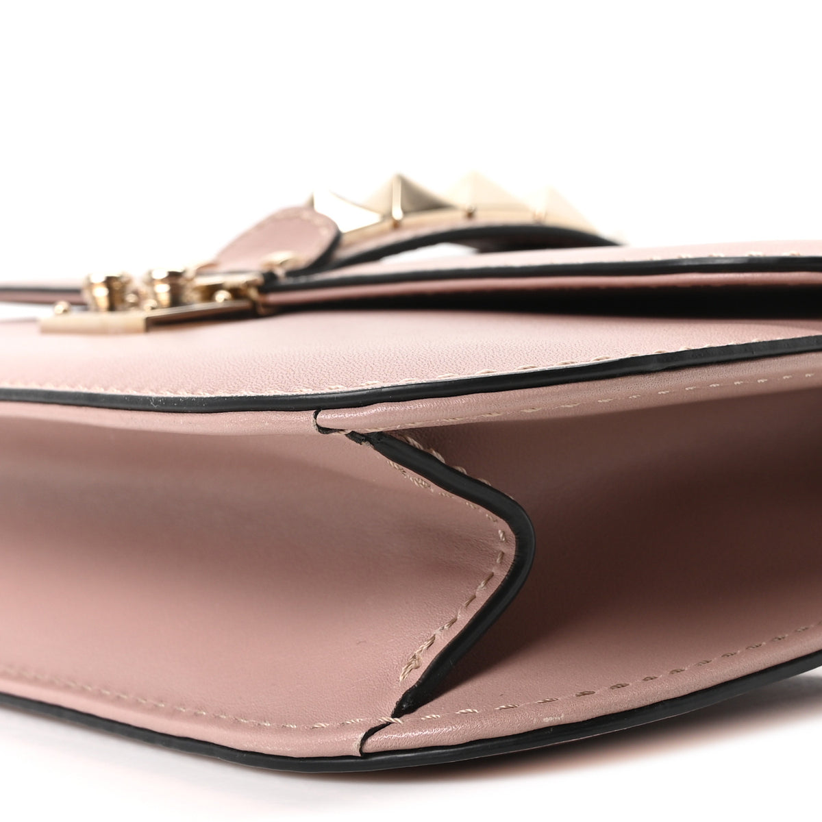 Vitello Medium Glam Lock Rockstud Flap Poudre