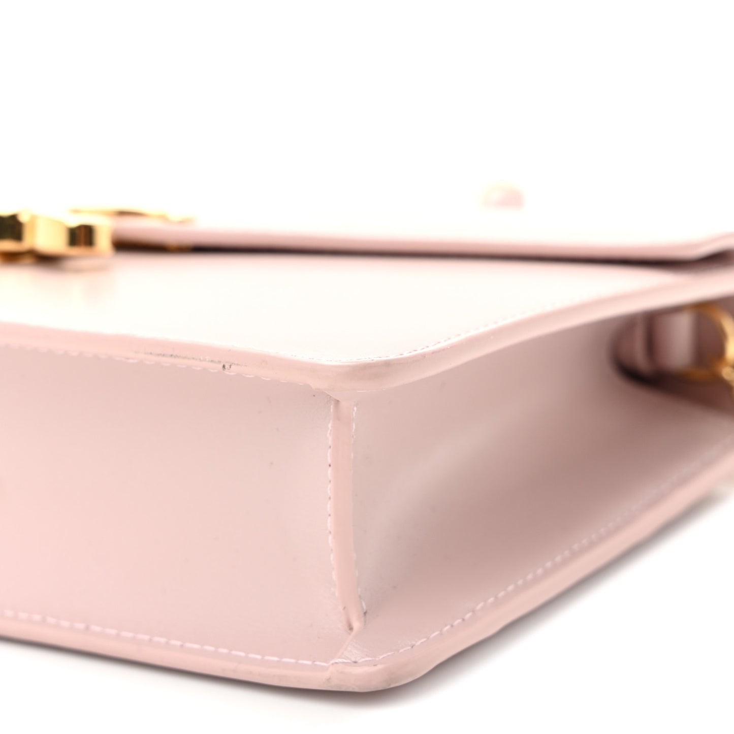 Shiny Calfskin Triomphe Margo Wallet on Chain Vintage Pink