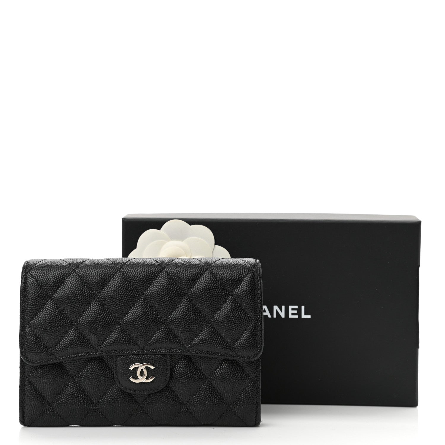 Chanel Caviar Quilted Medium Flap Wallet Black 9 of 9