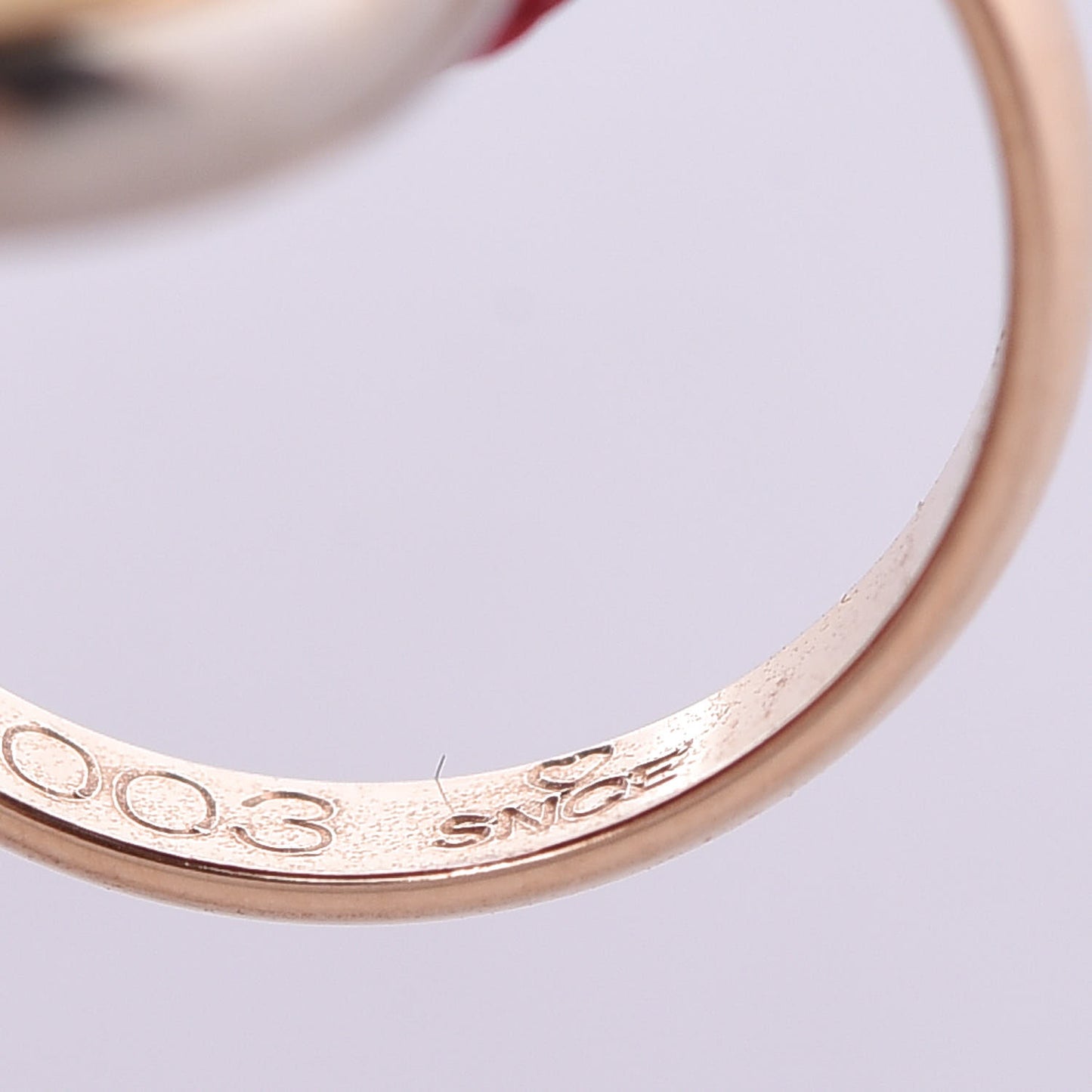 18K Pink Yellow White Gold Trinity Cord Bracelet Red