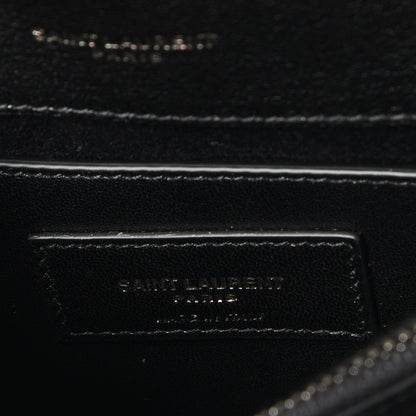 Saint Laurent Sheepskin Matelasse Chevron Monogram Medium College Bag Black 6 of 7