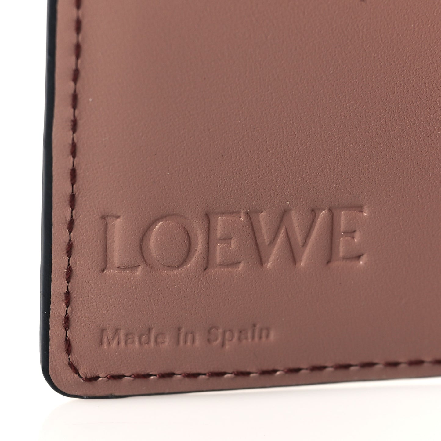 Calfskin Puzzle Zip Bi-Fold Wallet Dark Blush Dark Rust