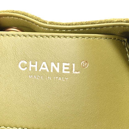 Chanel Suede Quilted Small Chanel 25 Handbag Khaki 6 of 10