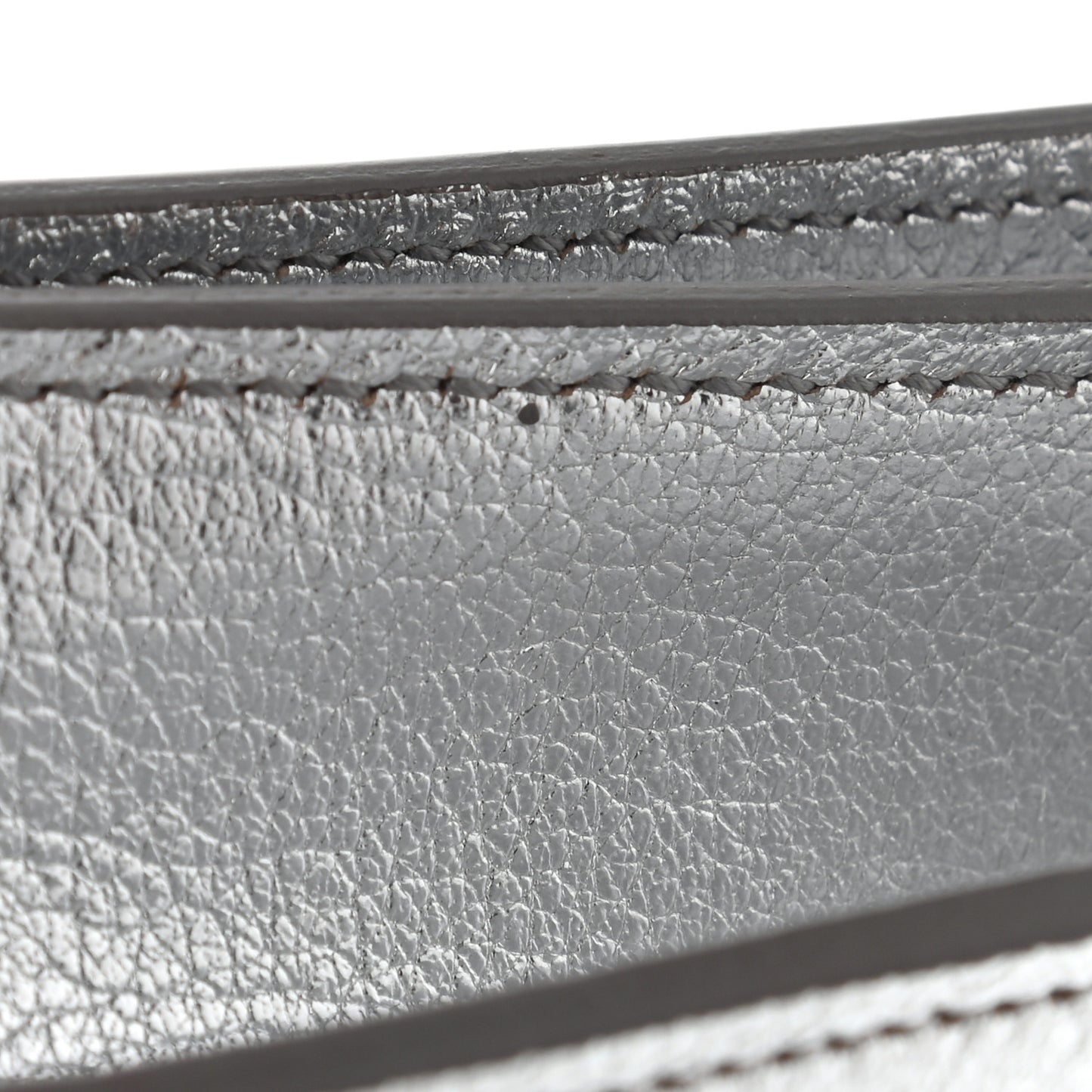 Textured Metallic Calfskin Classic Monogram Cassandre Clutch Silver