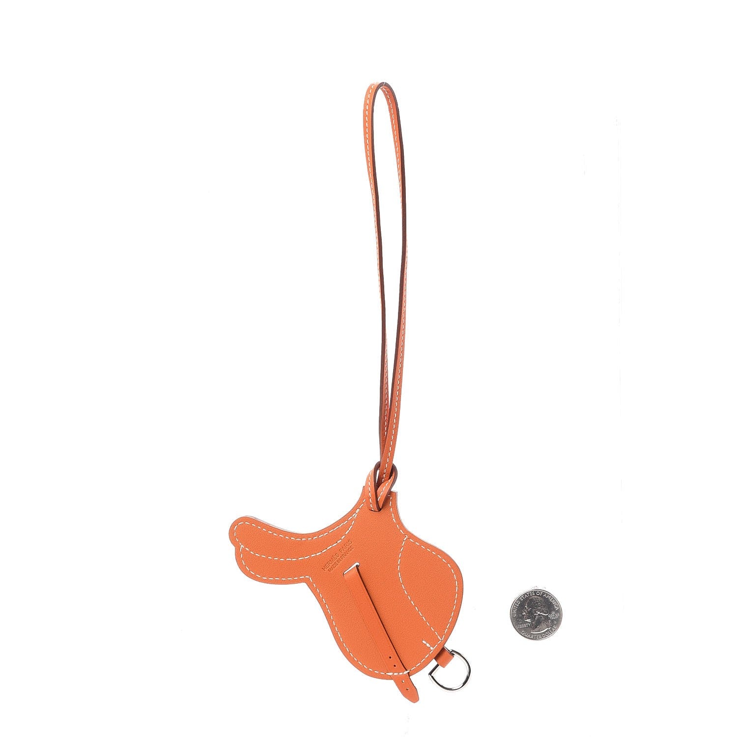 Hermes Swift Paddock Selle Horse Saddle Bag Charm Orange 2 of 3