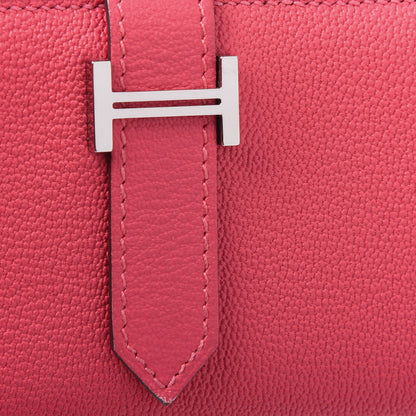 Hermes Chevre Mysore Mini Bearn Wallet Rose Lipstick 11 of 15