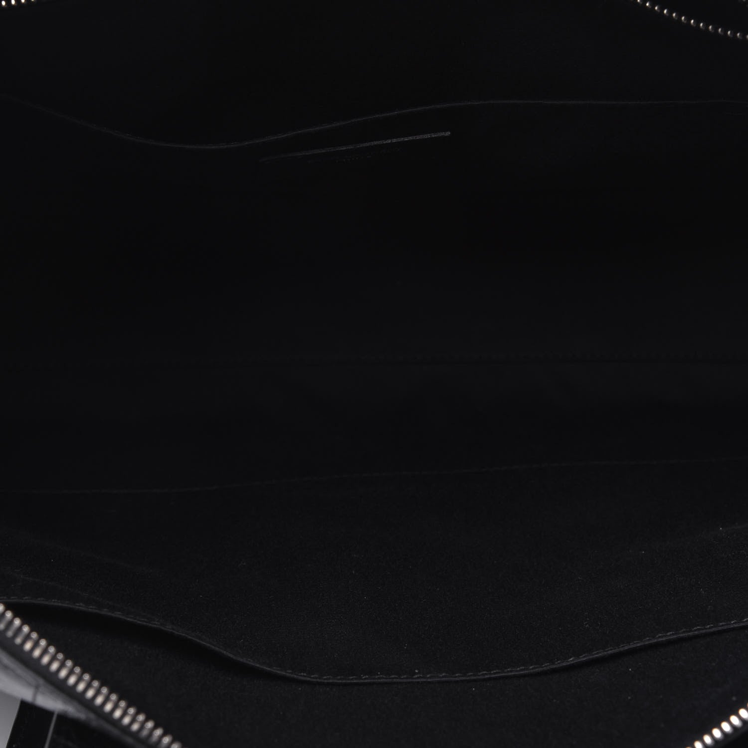 Saint Laurent Calfskin Crocodile Embossed Bold Briefcase Black 6 of 13