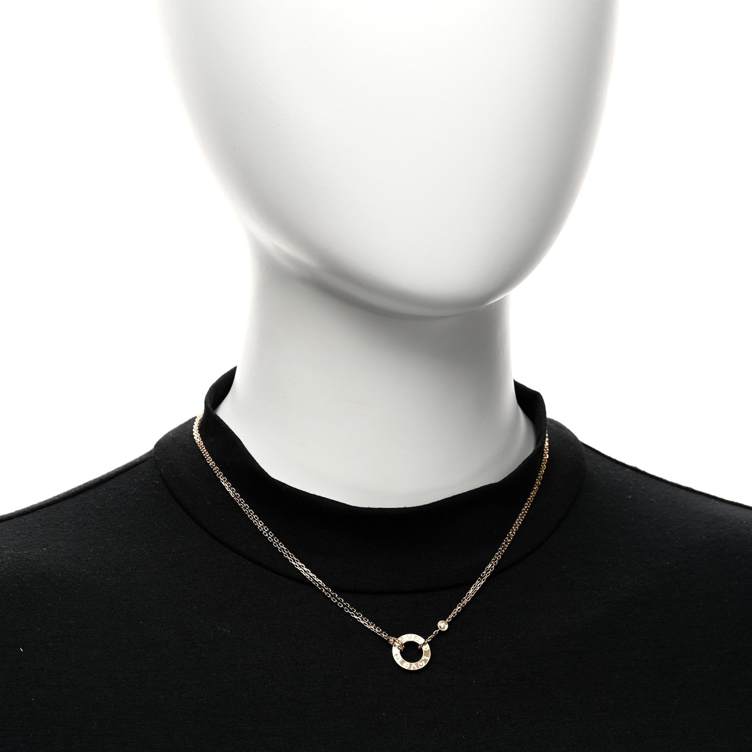 Cartier 18K Yellow Gold 2 Diamond LOVE Necklace 2 of 5