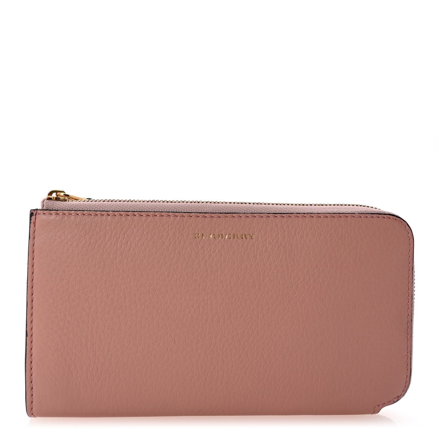 Grainy Calfskin Zip Around Wallet Pink