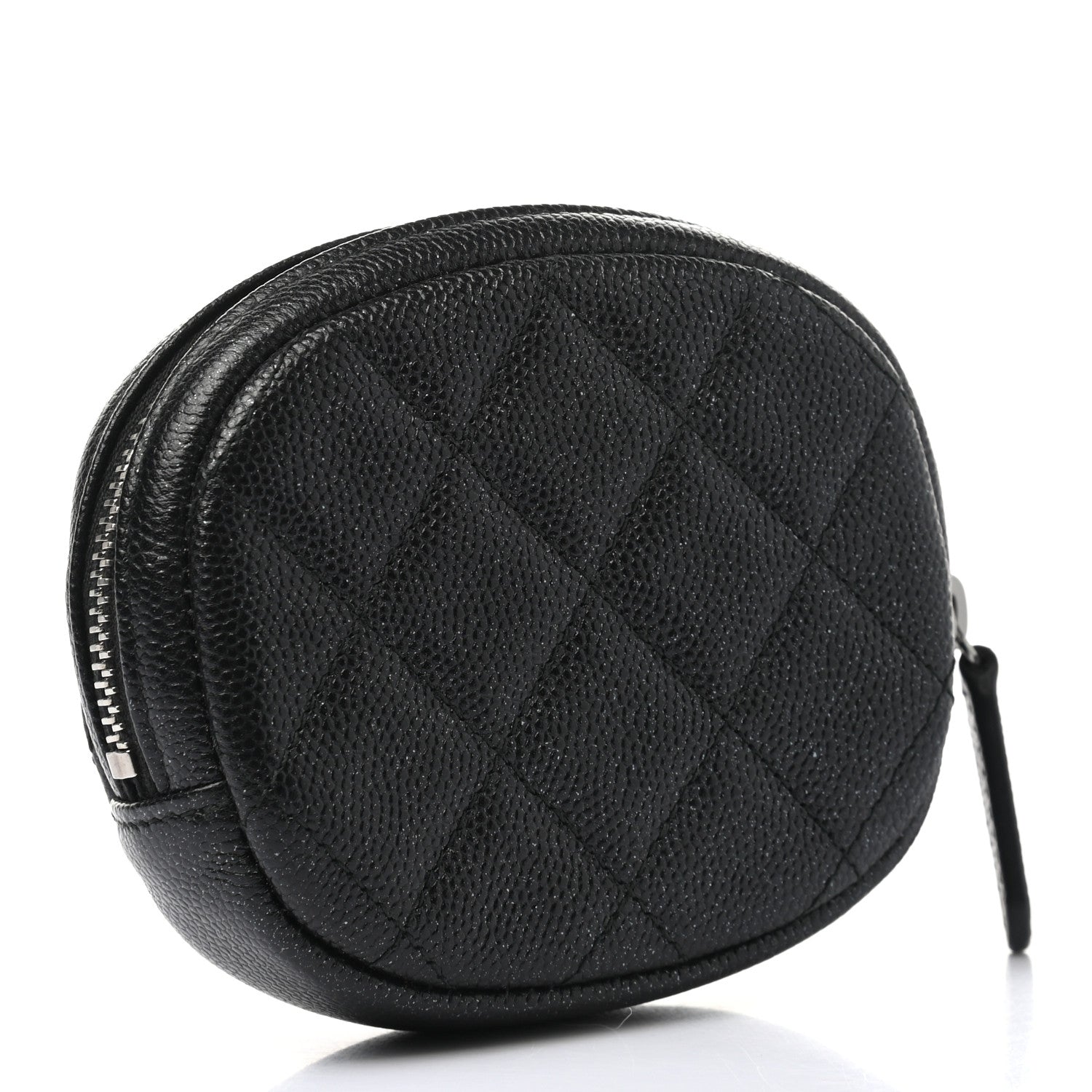 Chanel Iridescent Caviar Quilted Zip Around Classic Coin Purse Black 3 of 8