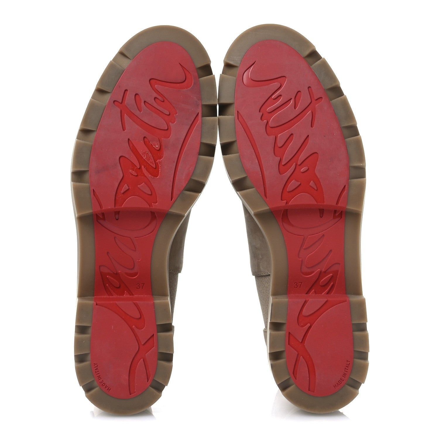 Christian Louboutin Suede CL Chelsea Booty 37 Beige 6 of 7