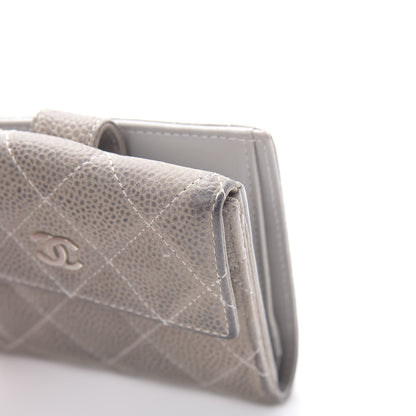 Chanel Iridescent Caviar Quilted Compact French Flap Wallet Grey 13 of 16