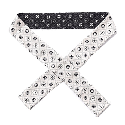 Chanel Silk CC Polka Dot Slim Bandeau Scarf Black White 1 of 3