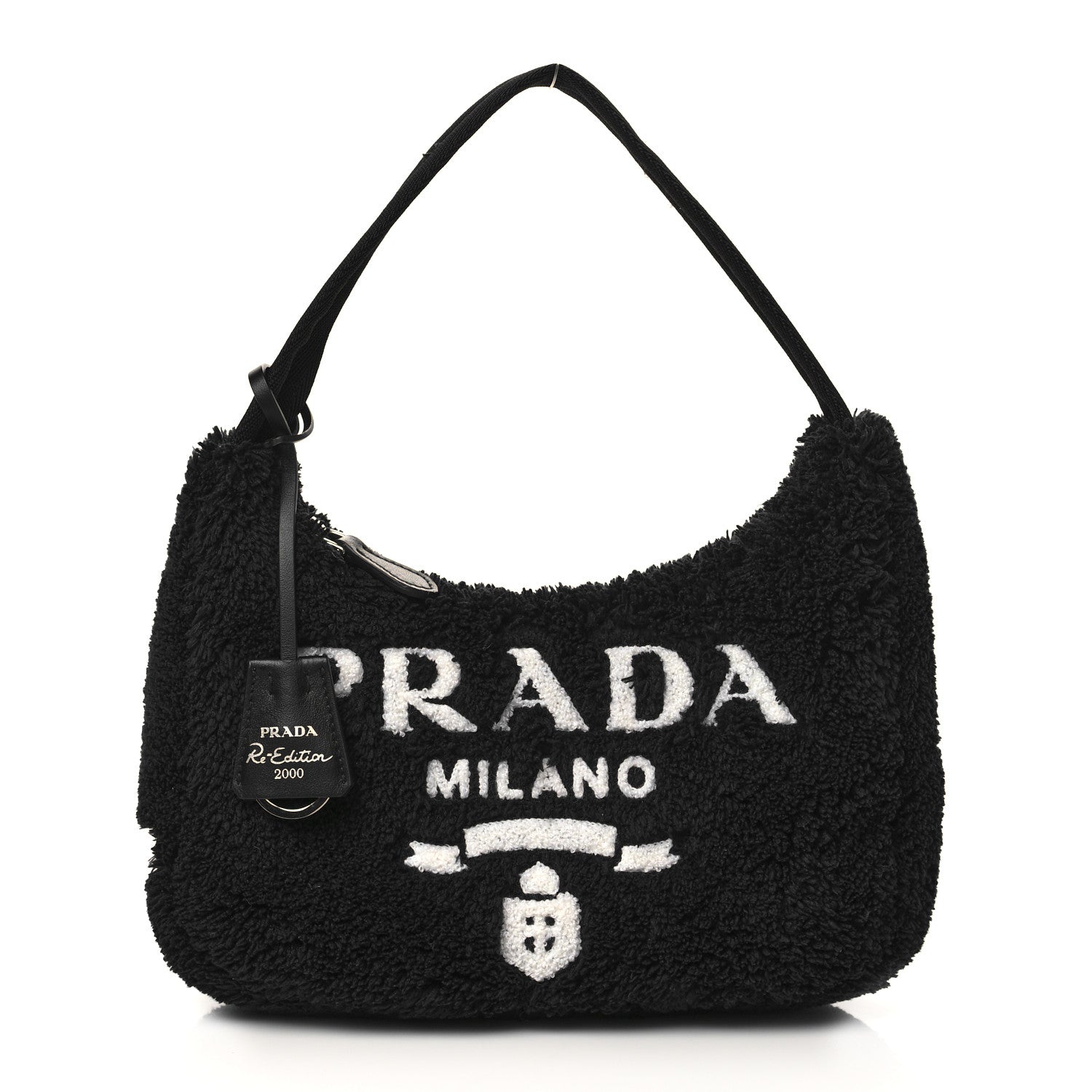 Prada Terry Cloth Mini Re-Edition 2000 Bag Black White 1 of 6