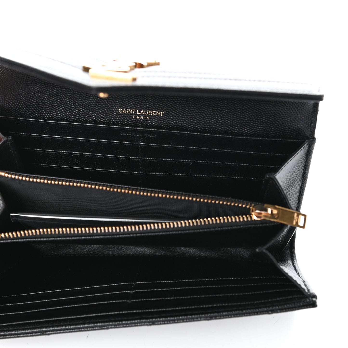 Grain De Poudre Matelasse Chevron Monogram Flap Wallet Black