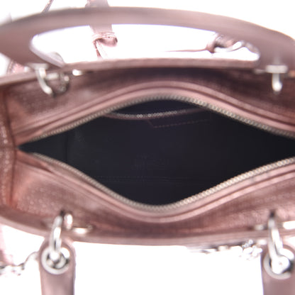 Christian Dior Metallic Patent Micro-Cannage Medium Lady Dior Pink 5 of 13