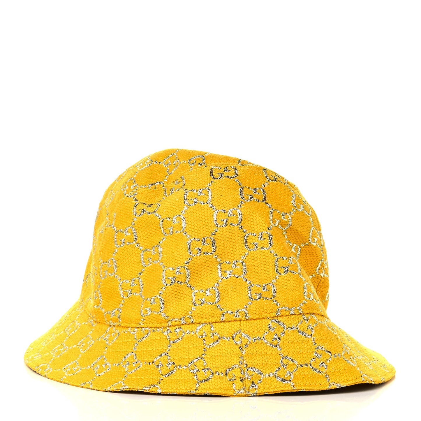 Canvas Lame GG Monogram Desert Bucket Hat S Yellow