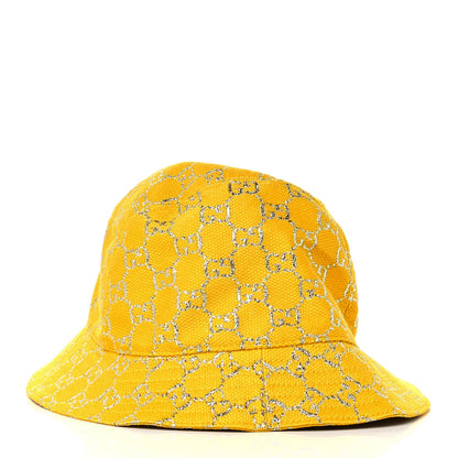 Gucci Canvas Lame GG Monogram Desert Bucket Hat S Yellow 3 of 7