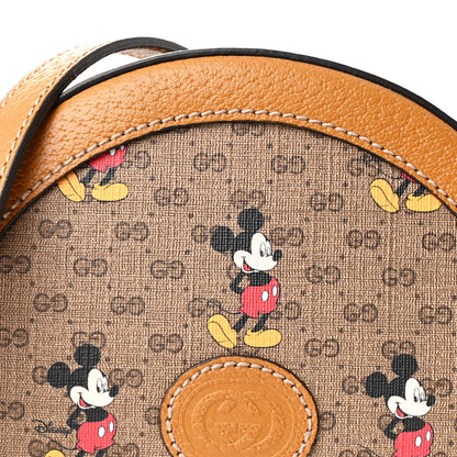 Gucci X DISNEY Mini Vintage GG Supreme Monogram Mickey Mouse Round Shoulder Bag Beige Vintage Sun Oil 8 of 11