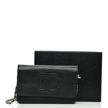 Chanel Caviar Timeless CC Wallet On Chain WOC Black 10 of 10