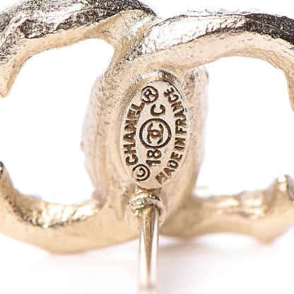 Chanel Crystal Twisted CC Earrings Gold 4 of 4