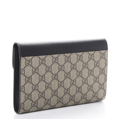 Gucci GG Supreme Monogram Mini Peony Pearly Clutch Black 2 of 7