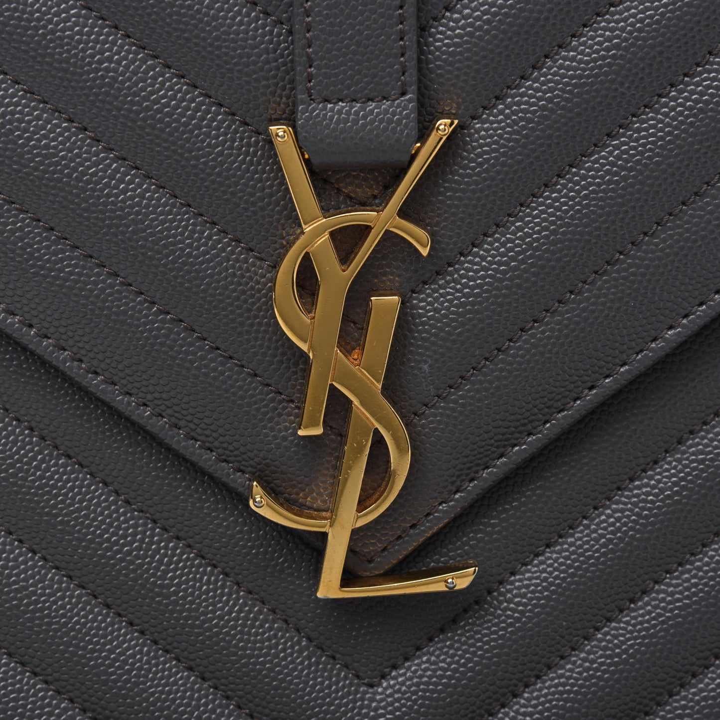Grain De Poudre Matelasse Chevron Large Monogram Satchel Earth