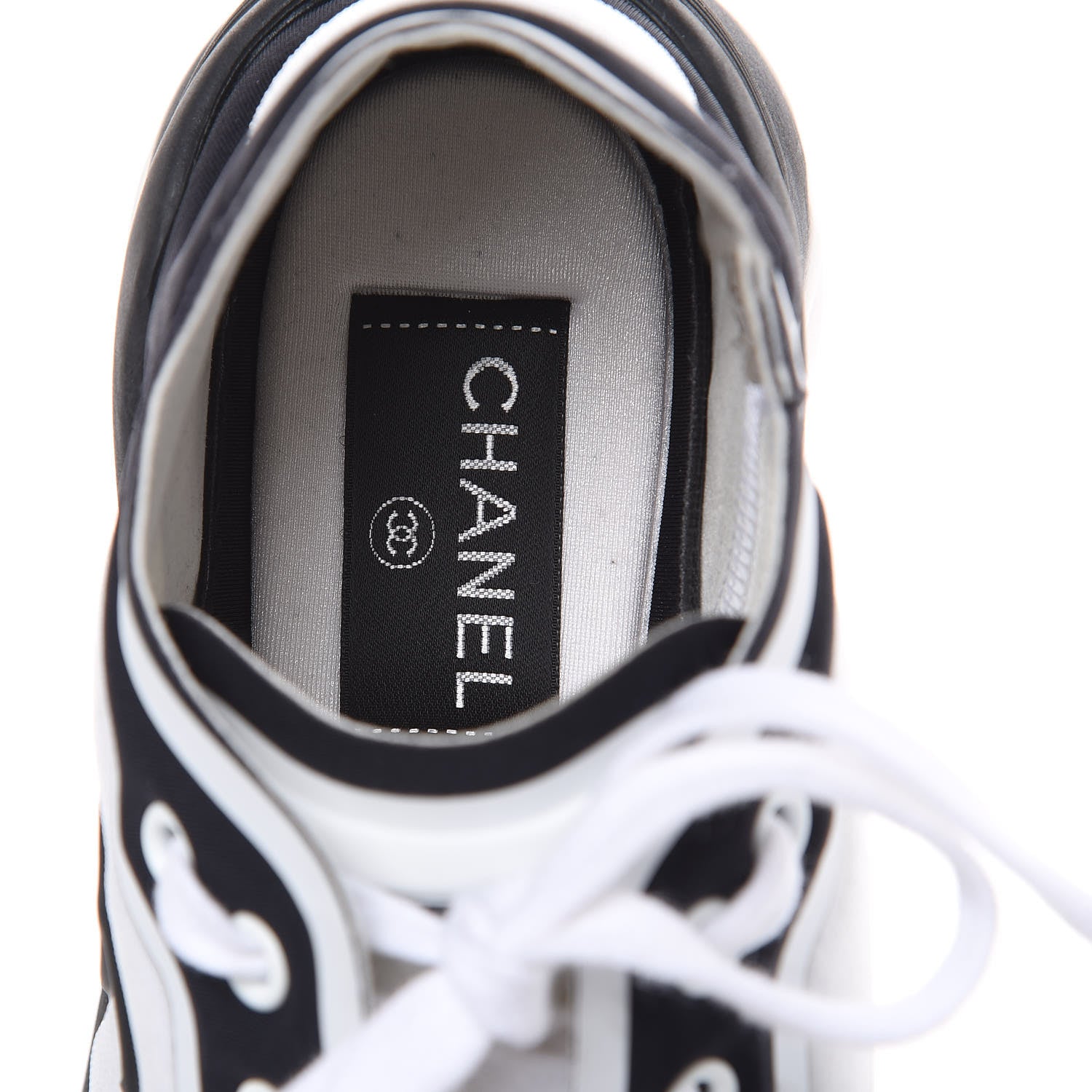 Chanel Lycra CC Sneakers 36 White Black 7 of 11