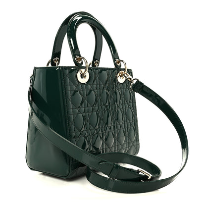 Christian Dior Patent Cannage Medium Lady Dior Pine Green 3 of 10