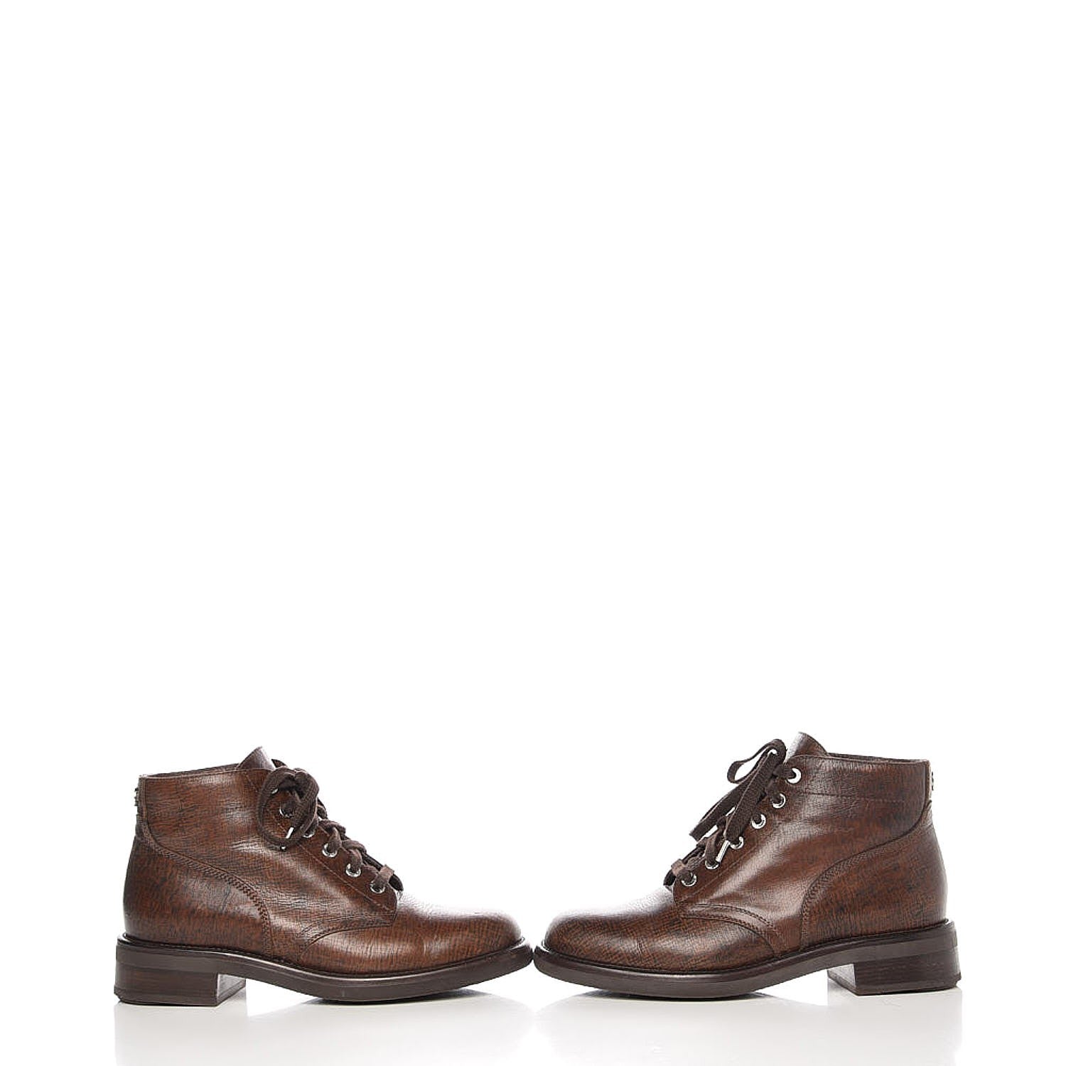 Chanel Calfskin Lace Up CC Short Boots 42 Dark Brown 6 of 11