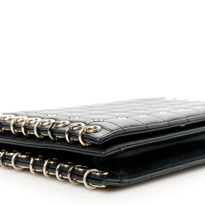 Chanel Lambskin Chocolate Bar Piercing CC Studded Small Chain Flap Bag Black 9 of 10