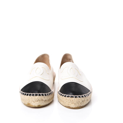 Chanel Lambskin CC Espadrilles 36 White Black 3 of 11