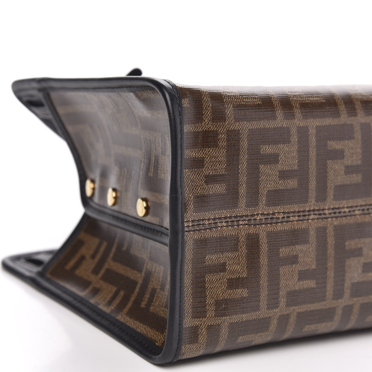 Glazed Fabric Vitello Century FF 1974 Stamp Patch Mini Peekaboo Defender Cover Mogano Panna Black