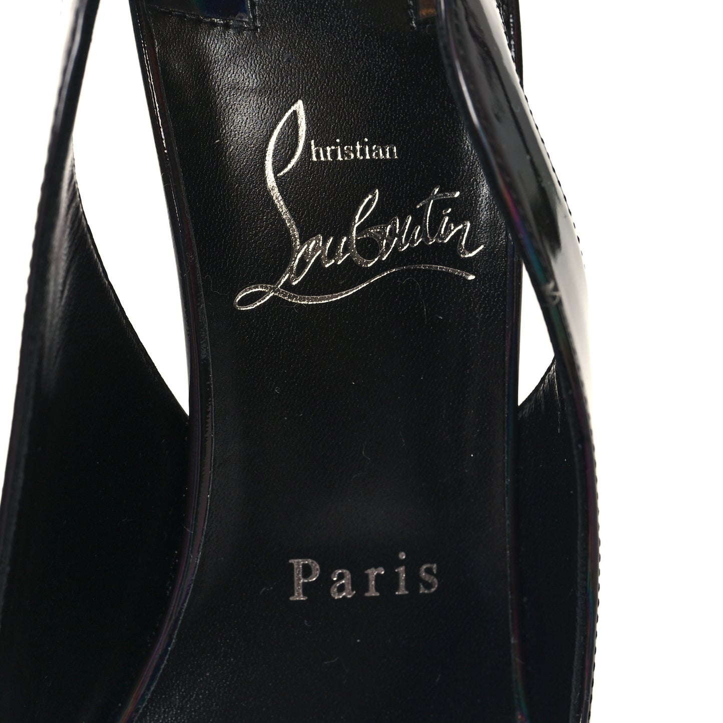 Metallic Patent Psychic Hot Chick Slingback 100 Pumps 38.5 Black