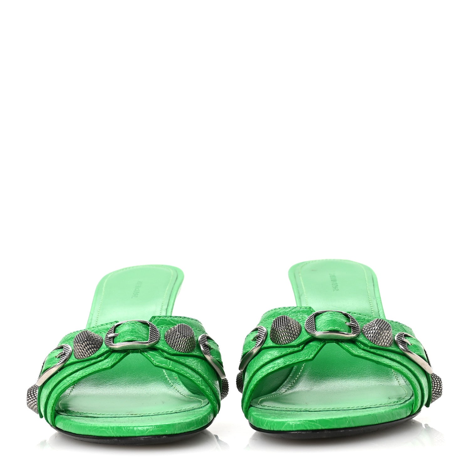 Balenciaga Agneau Arena Cagole 50mm Slide Sandals 37 Vivid Green 3 of 9