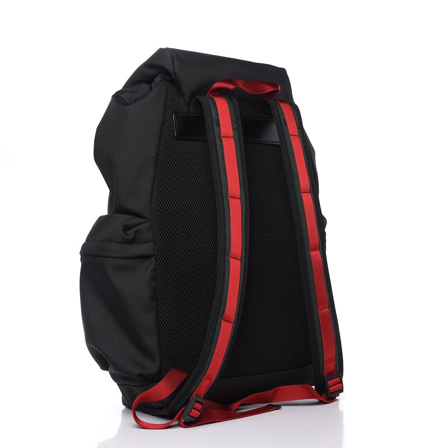 Techno Canvas Web Double Buckle Backpack Black