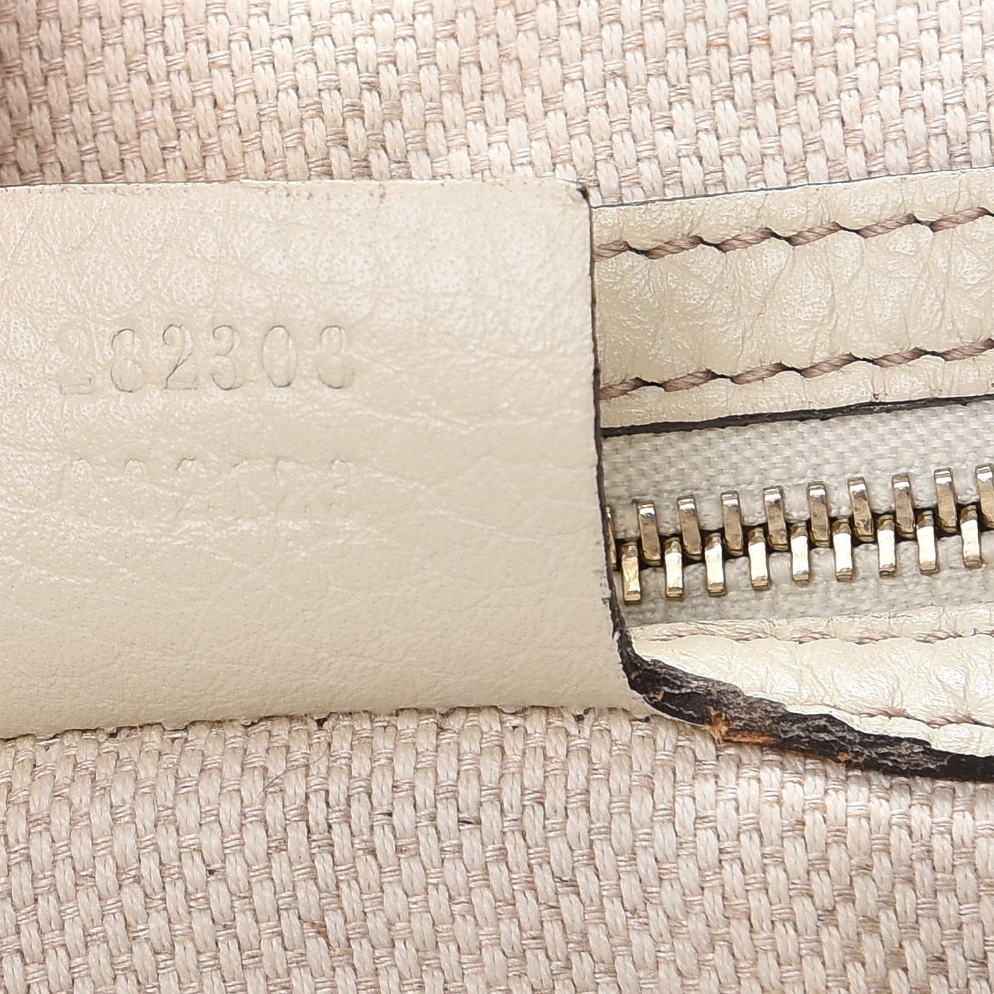 Pebbled Calfskin Large Soho Shoulder Bag Off White
