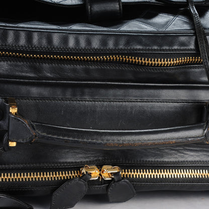 Chanel Lambskin Stitched Suitcase Travel Bag Black 12 of 12