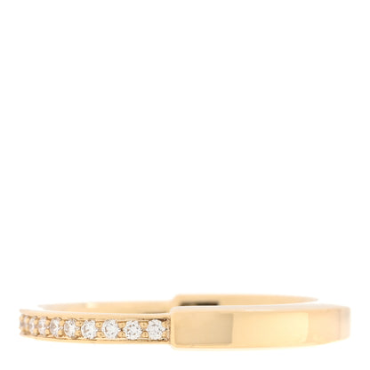 Tiffany 18K Yellow Gold Diamond Lock Ring 53 6.5 1 of 5