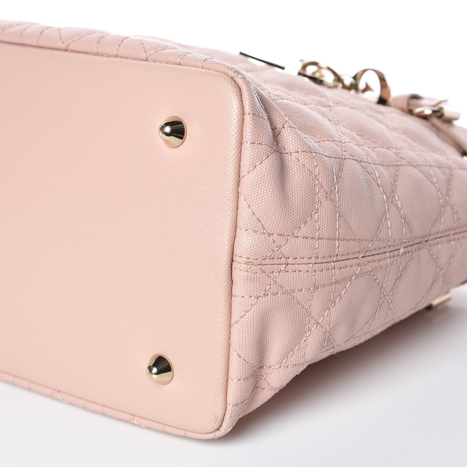Christian Dior Coated Canvas Cannage Mini Panarea Tote Light Pink 6 of 11