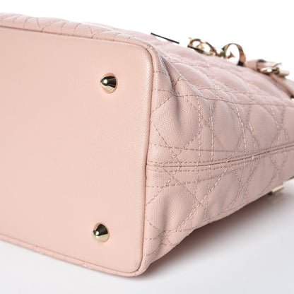 Christian Dior Coated Canvas Cannage Mini Panarea Tote Light Pink 6 of 11