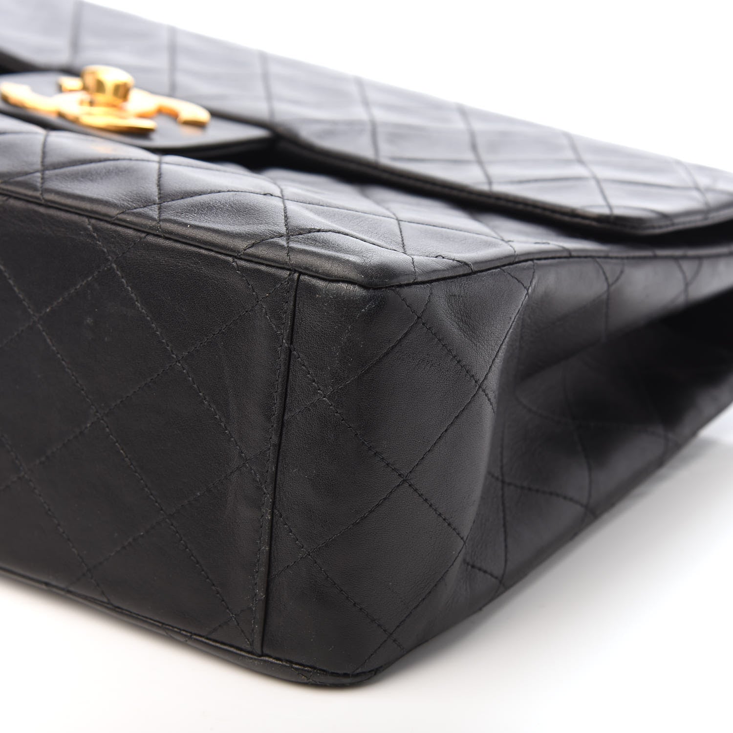 Chanel Lambskin Quilted XL Jumbo Single Flap Black 11 of 12