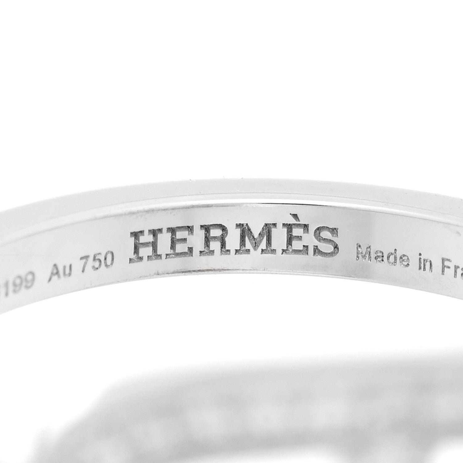 Hermes 18K White Gold Diamond MM Chaine d'Ancre Contour Ring 53 6.25 4 of 5