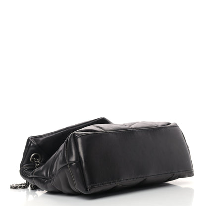 Saint Laurent Lambskin Quilted Small Loulou Puffer Monogram Chain Satchel Black 4 of 10