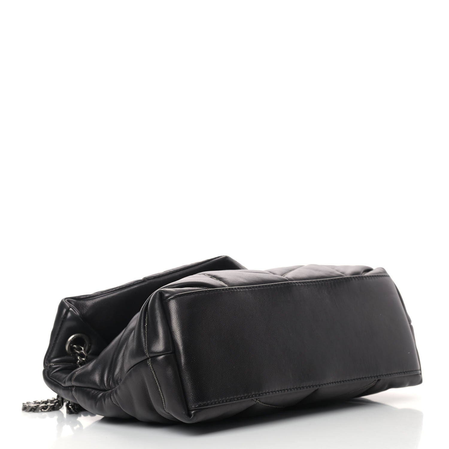 Saint Laurent Lambskin Quilted Small Loulou Puffer Monogram Chain Satchel Black 4 of 14