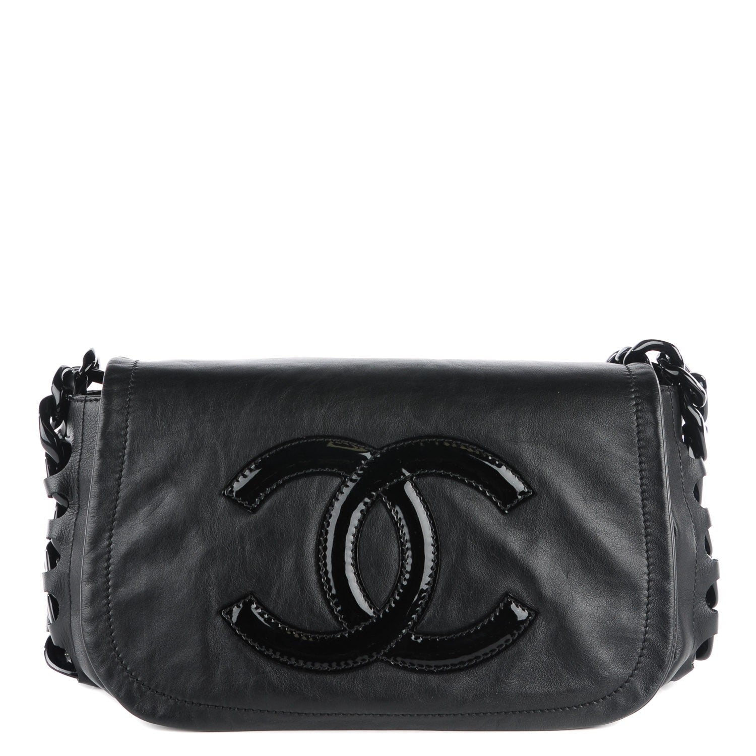 Chanel Calfskin Modern Chain Rhodoid Flap Black 1 of 7