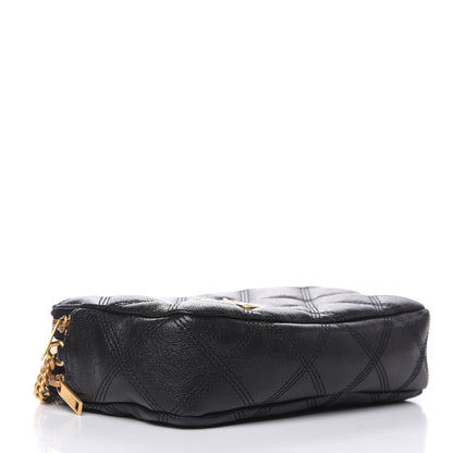 Saint Laurent Grained Lambskin Quilted Mini Becky Double Zip Bag Black 4 of 16