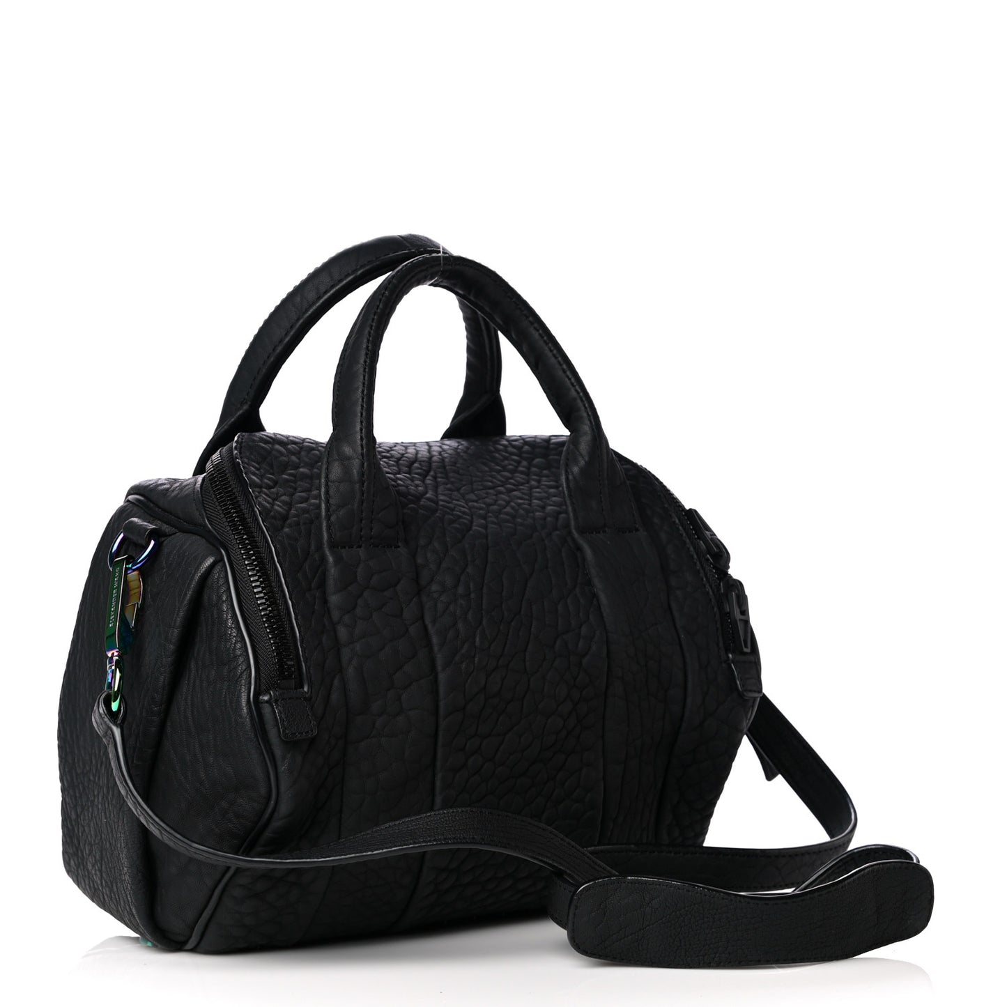 Pebbled Lambskin Rockie Black Iridescent Hardware